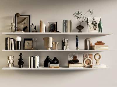 现代摆件组合3D模型下载